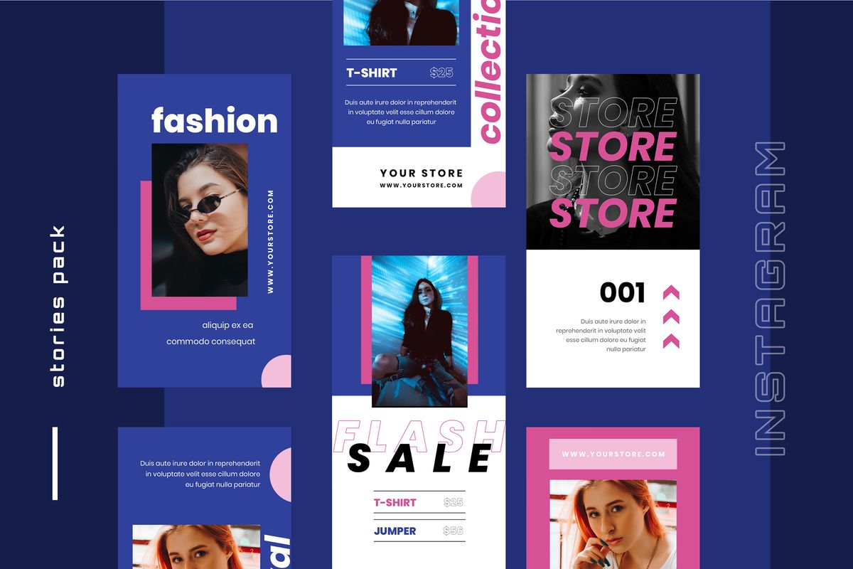 Download Шаблон для соцсетей "Retrofa Four - Instagram Stories Social Media Template" / Retrofa Four - Instagram Stories Social Media Template - Шаблон для соцсетей на тему графика 