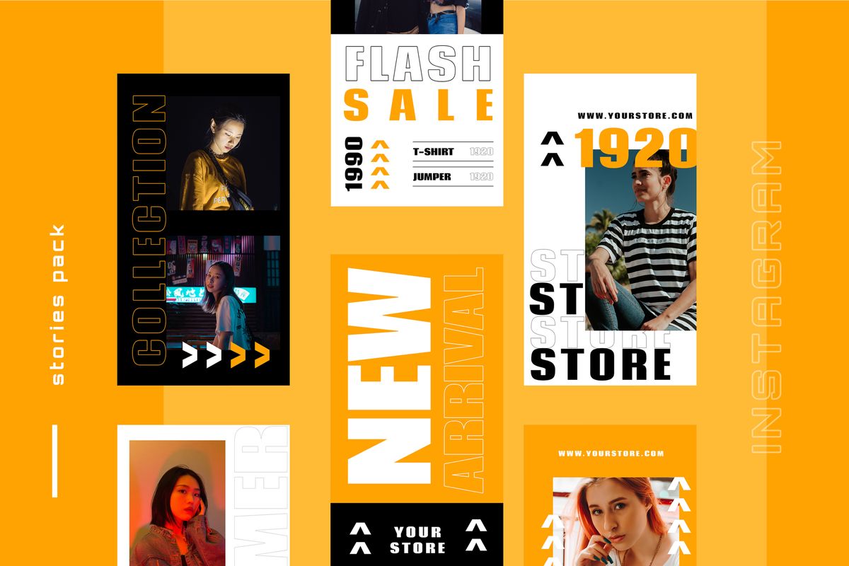 Download Шаблон для соцсетей "Retrofa Three - Instagram Stories Social Media Template" / Retrofa Three - Instagram Stories Social Media Template - Шаблон для соцсетей на тему графика 