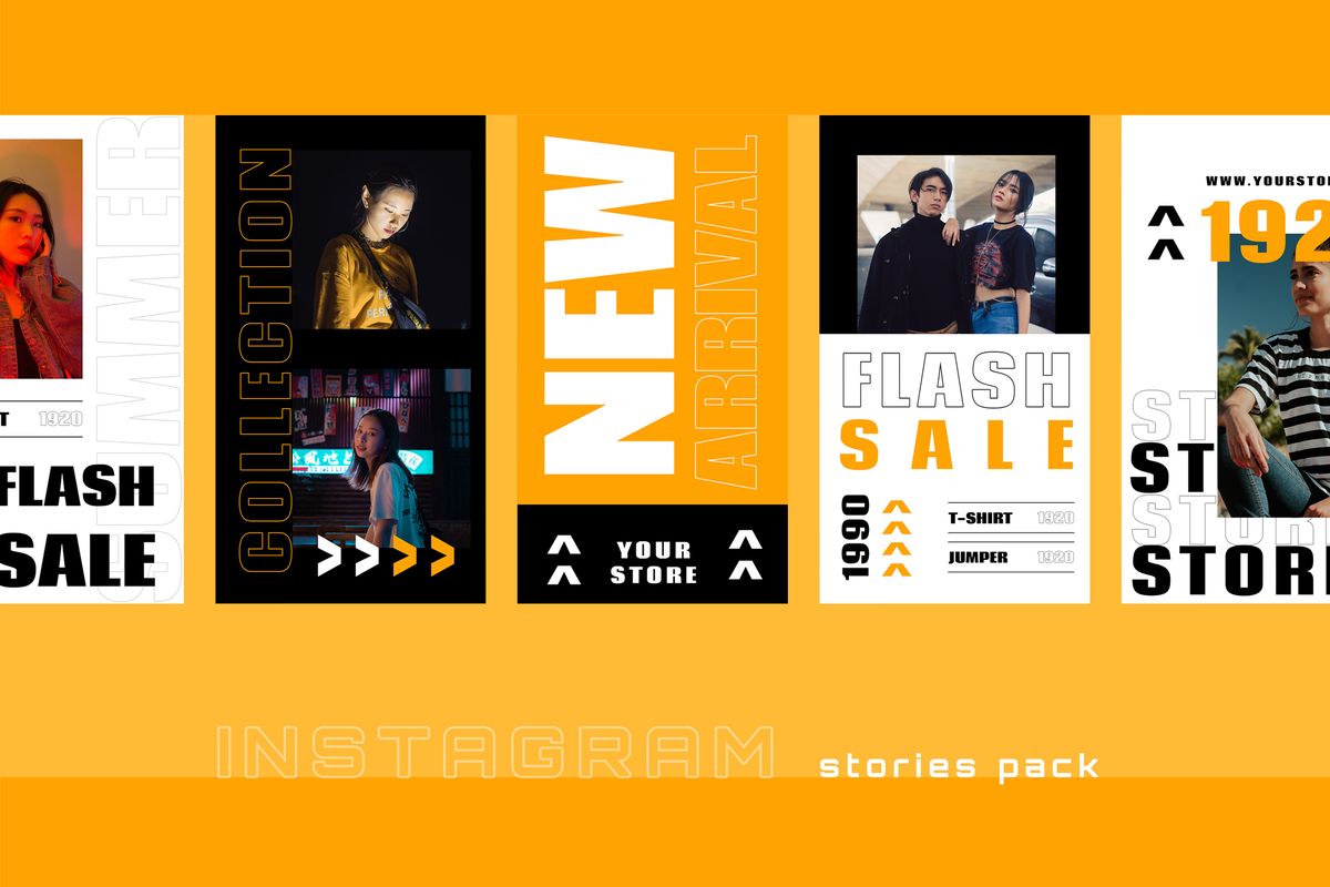 Download Шаблон для соцсетей "Retrofa Three - Instagram Stories Social Media Template" / Retrofa Three - Instagram Stories Social Media Template - Шаблон для соцсетей на тему графика 