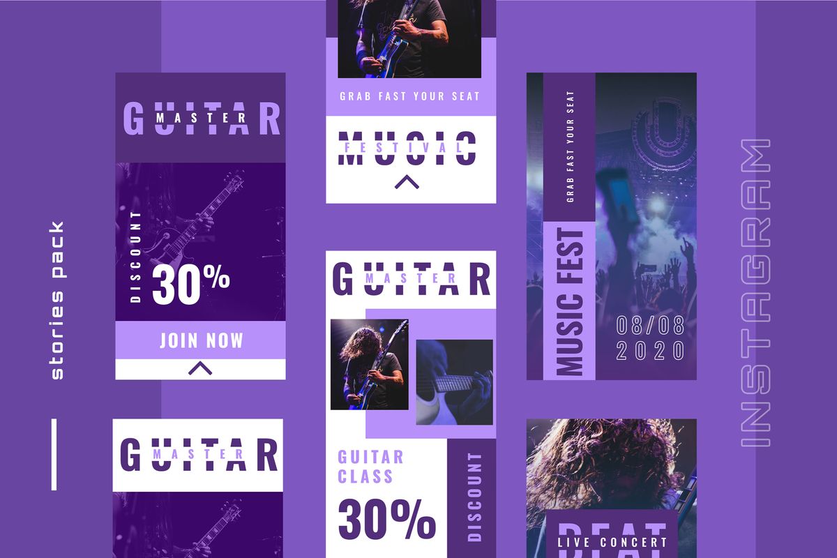 Download Шаблон для соцсетей "Muzik - Music Instagram Stories Social Media Template" / Muzik - Music Instagram Stories Social Media Template - Шаблон для соцсетей на тему графика 