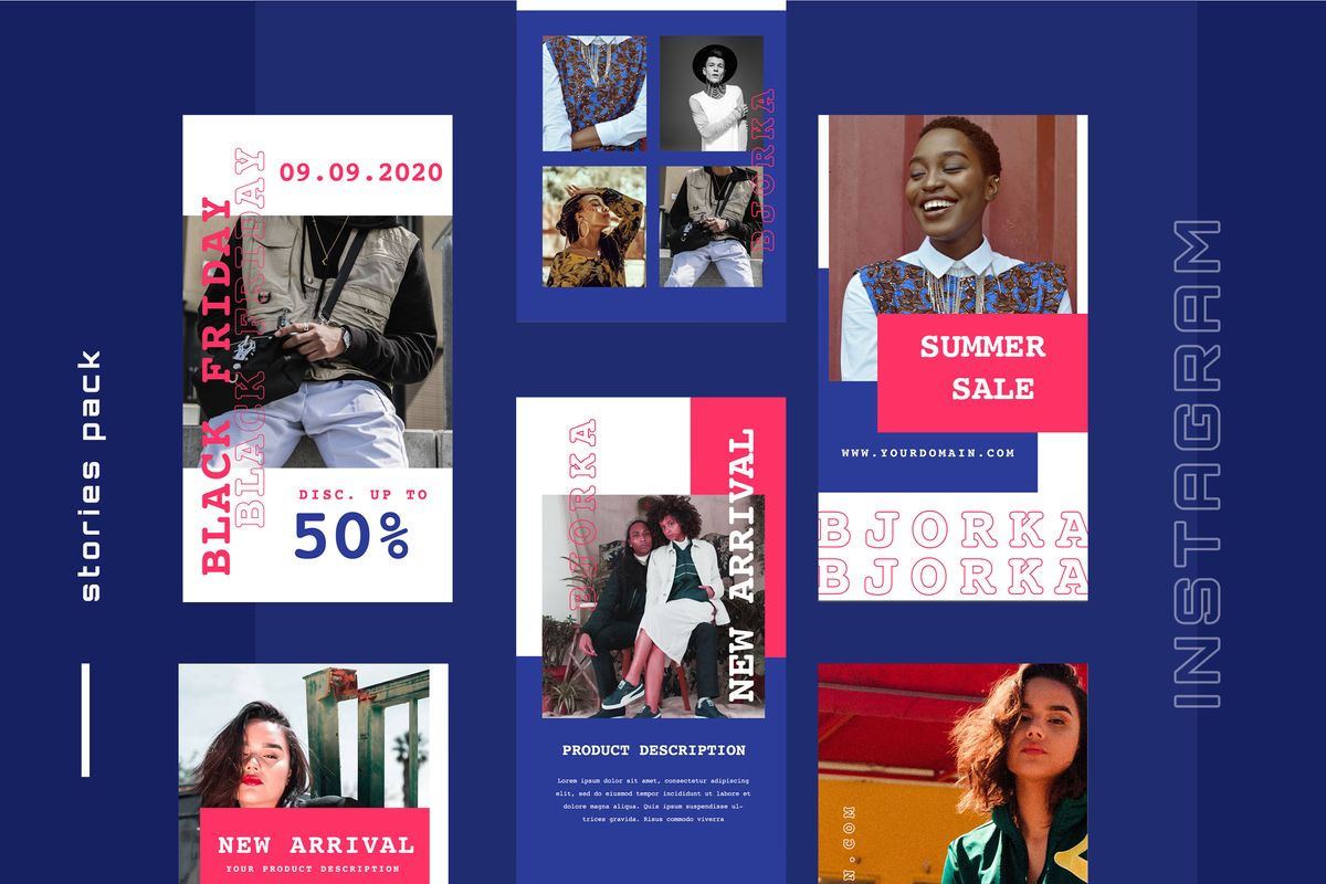 Download Шаблон для соцсетей "Fashiona - Duo Tone Instagram Stories Social Media Template" / Fashiona - Duo Tone Instagram Stories Social Media Template - Шаблон для соцсетей на тему графика 