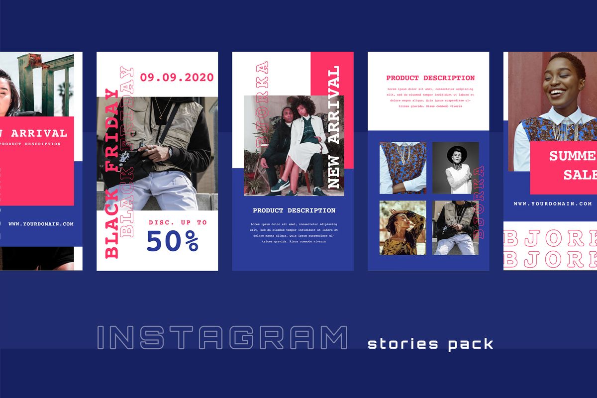 Download Шаблон для соцсетей "Fashiona - Duo Tone Instagram Stories Social Media Template" / Fashiona - Duo Tone Instagram Stories Social Media Template - Шаблон для соцсетей на тему графика 