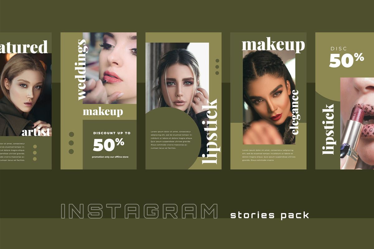 Download Шаблон для соцсетей "Makeups  - Instagram Stories Social Media Template" / Makeups  - Instagram Stories Social Media Template - Шаблон для соцсетей на тему графика 