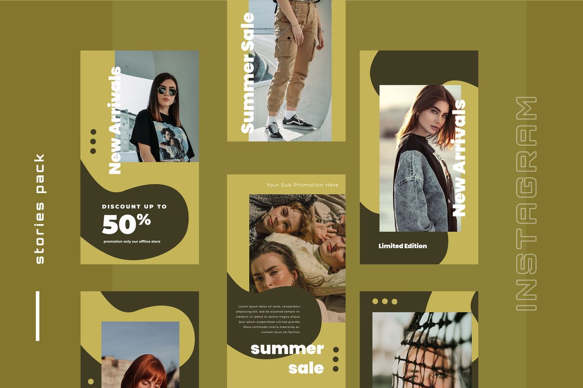 Download Шаблон для соцсетей "Mozaika  - Instagram Stories Social Media Template" / Mozaika  - Instagram Stories Social Media Template - Шаблон для соцсетей на тему графика 