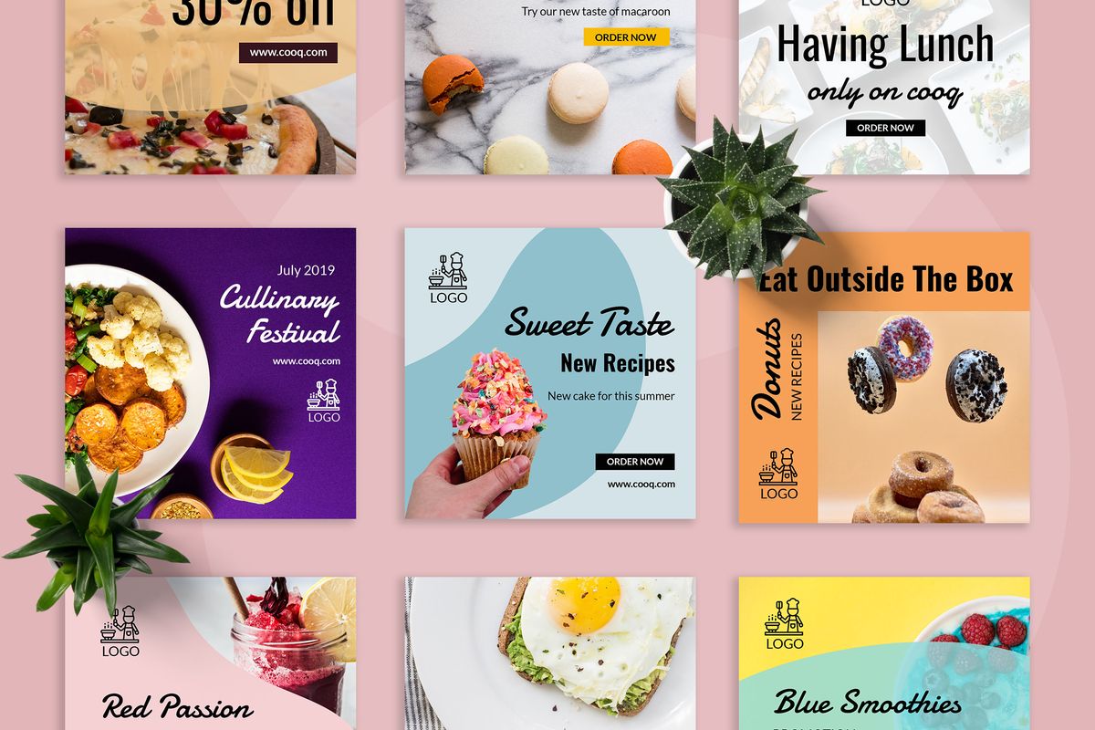 Download Шаблон для соцсетей "Cooq  - Food Instagram  Post Social Media Template" / Cooq  - Food Instagram  Post Social Media Template - Шаблон для соцсетей на тему графика 