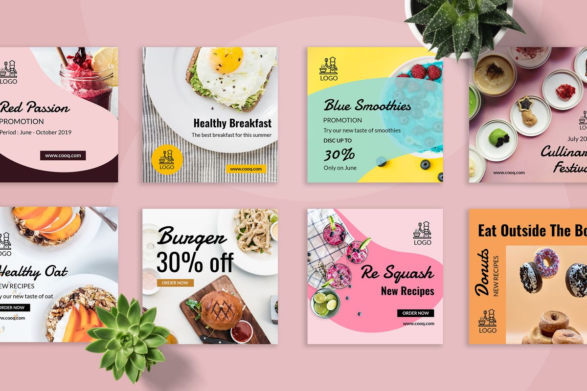Download Шаблон для соцсетей "Cooq  - Food Instagram  Post Social Media Template" / Cooq  - Food Instagram  Post Social Media Template - Шаблон для соцсетей на тему графика 