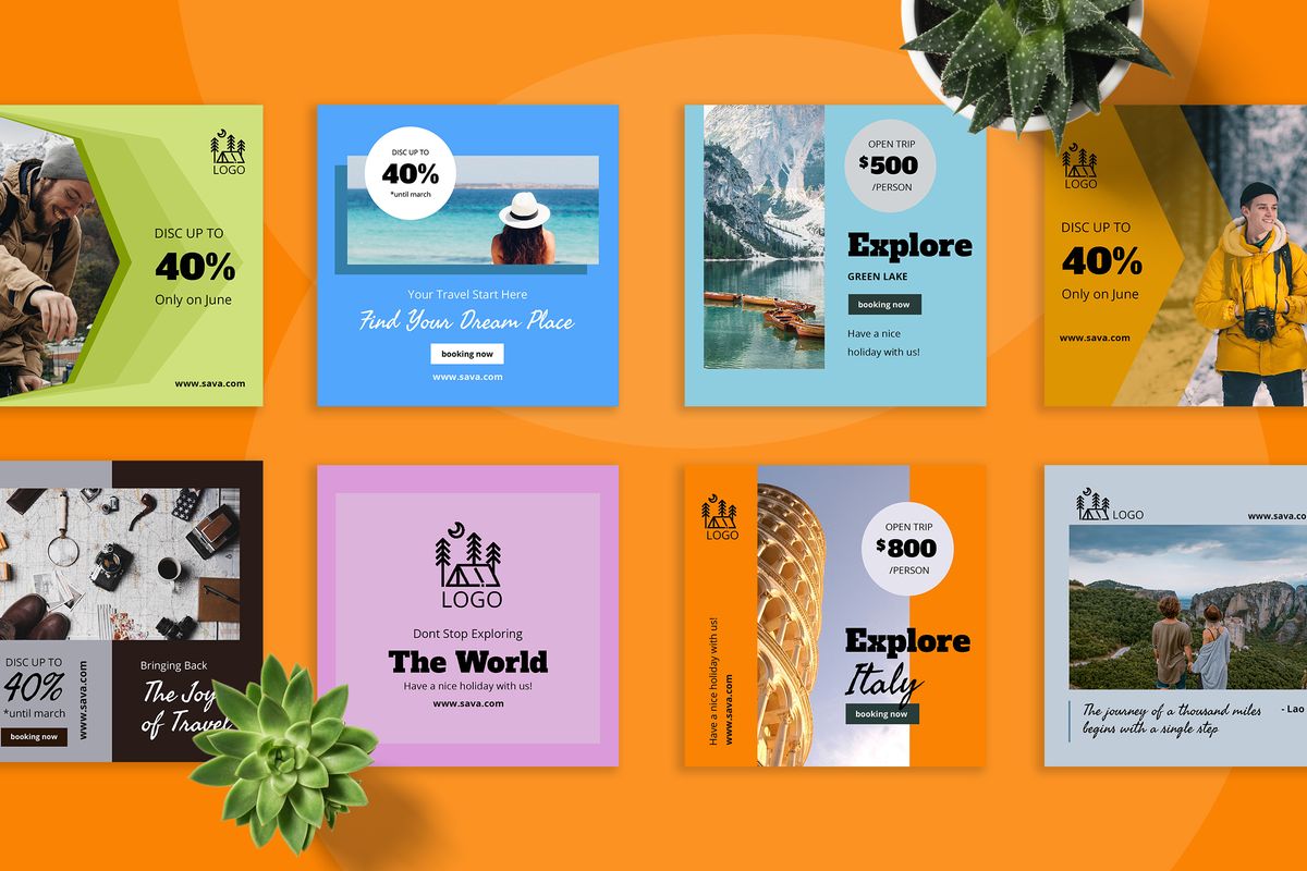 Download Шаблон для соцсетей "Sava  - Travel  Instagram  Post Social Media Template" / Sava  - Travel  Instagram  Post Social Media Template - Шаблон для соцсетей на тему графика 