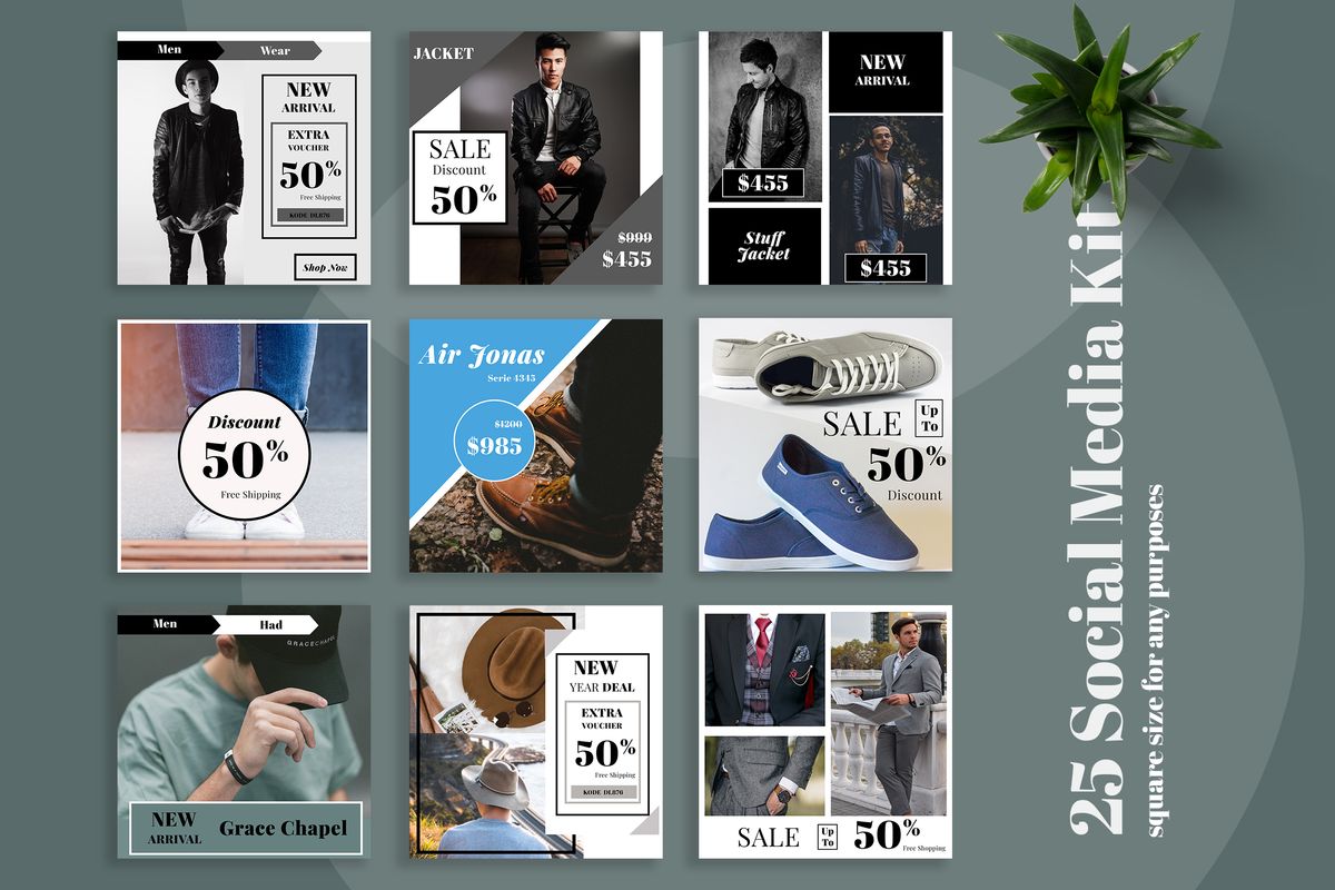 Download Шаблон для соцсетей "Promota  -  Kit Social Media Template" / Promota  -  Kit Social Media Template - Шаблон для соцсетей на тему графика 