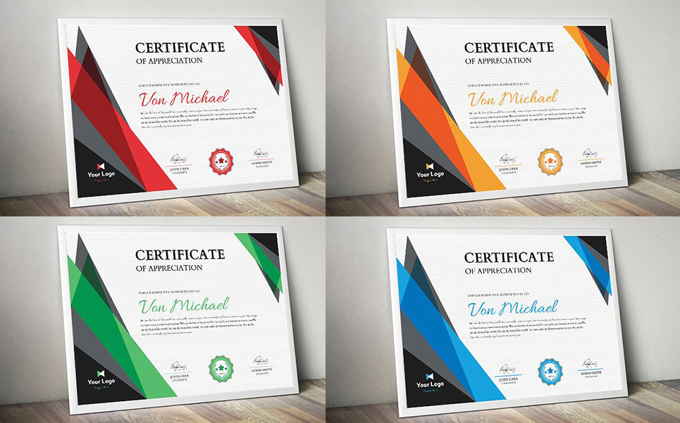 Download Шаблон сертификата "Corporate Certificate Template" / Corporate Certificate Template - Шаблон сертификата на тему графика 