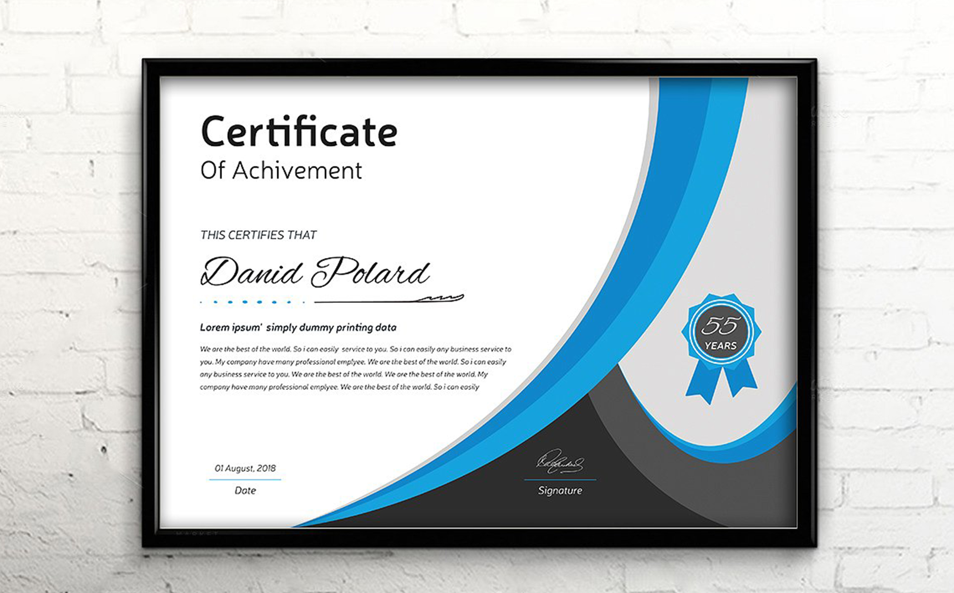 Download Шаблон сертификата "Curvy Elegant Certificate Template" / Curvy Elegant Certificate Template - Шаблон сертификата на тему графика a4 achievement awarded business card certificate clen cmyk colorful cool exclusive multipurpose new personal print ready psd recognition training