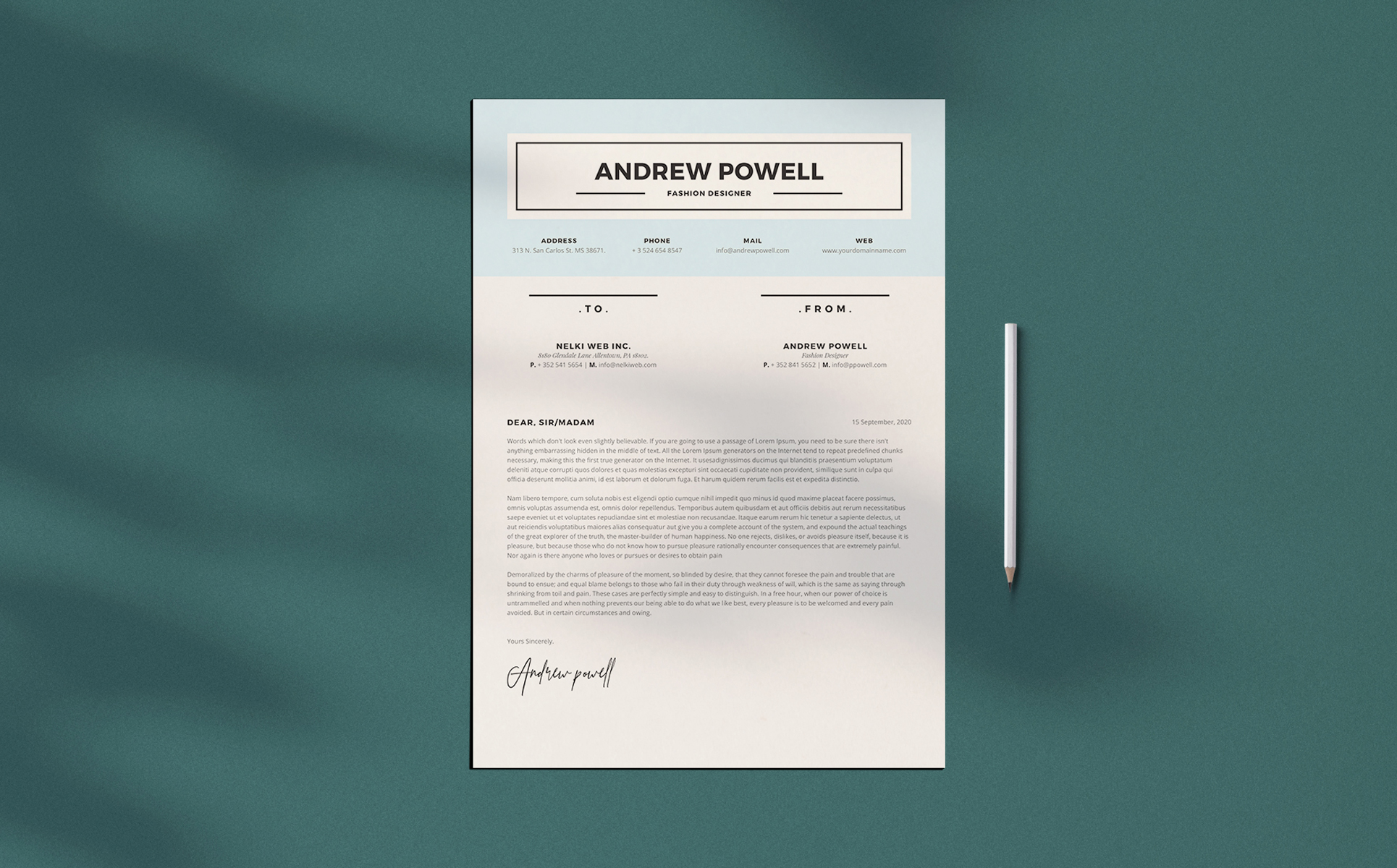 Download Резюме "Clean Resume with Business Card Resume Template" / Clean Resume with Business Card Resume Template - Резюме на тему графика resume cv indesign word print cover letter. a4 modern psd ai design park minimal job clean professional