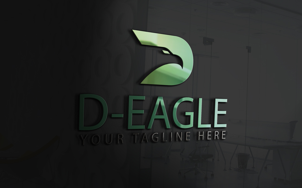 Download Шаблон логотипа "D eagle Logo Template" / D eagle Logo Template - Шаблон логотипа на тему графика letter d business services eagle hawk bird modern