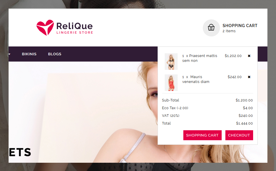 Relique OpenCart Template