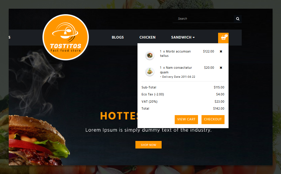 Tostitos Food Store OpenCart Template