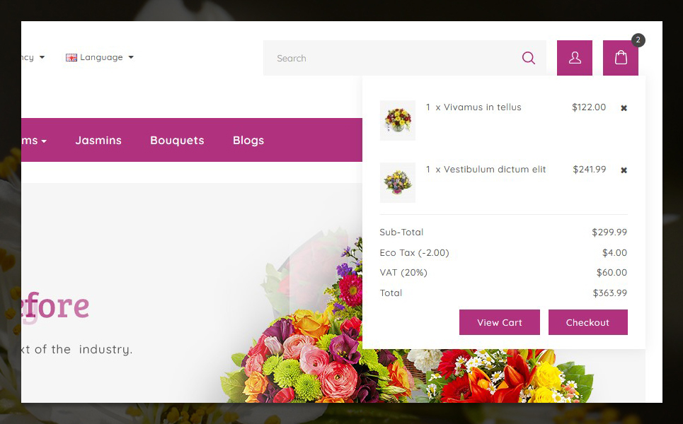 Flowery 3 Store OpenCart Template