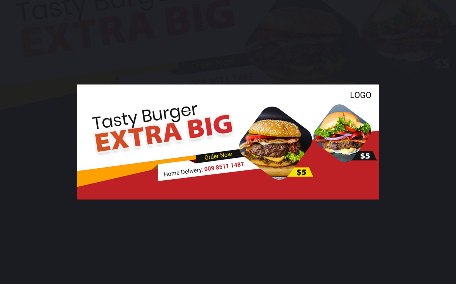 Download Шаблон для соцсетей "Food Facebook Cover Social Media Template" / Food Facebook Cover Social Media Template - Шаблон для соцсетей на тему графика 