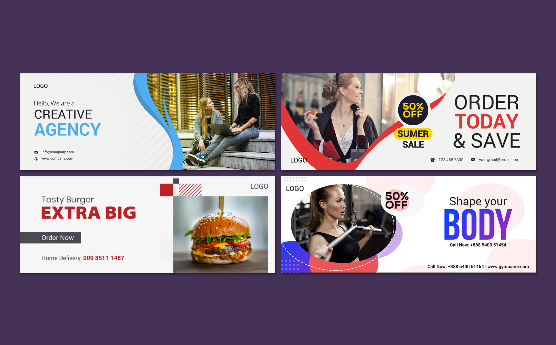 Download Шаблон для соцсетей "10 Facebook Cover Bundle Social Media Template" / 10 Facebook Cover Bundle Social Media Template - Шаблон для соцсетей на тему графика banner banners body building business facebook cover discount template fitness twitter gym health multipurpose restaurant real estate food