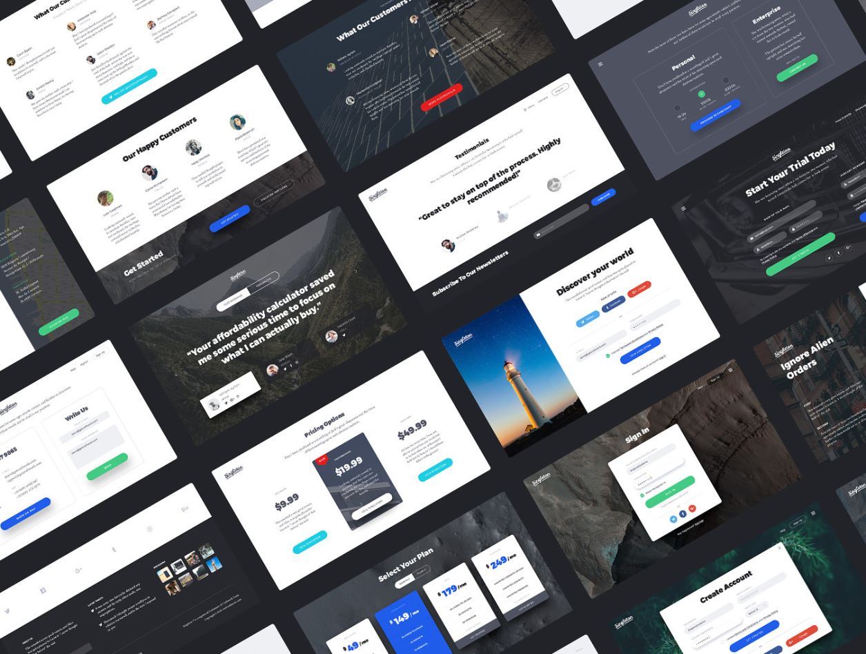 Download Sketch шаблон "Singleton UI Tool for Sketch Sketch Template" / Singleton UI Tool for Sketch Sketch Template - Sketch шаблон на тему графика blog card colorful craftwork ecommerce flat footer header landing modern web ui tool website workflow design style kit sketch stylish