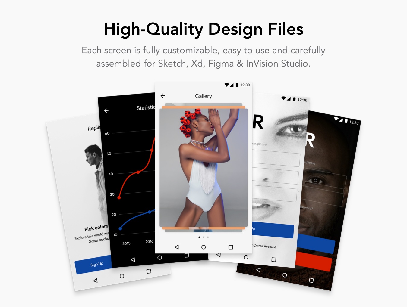 Download UI элементы "Replica Android UI Kit " / Replica Android UI Kit  - UI элементы на тему графика craftwork design details sketch ui kit android material mobile interface app multimedia pixel perfect tool minimal vector ux replica screens