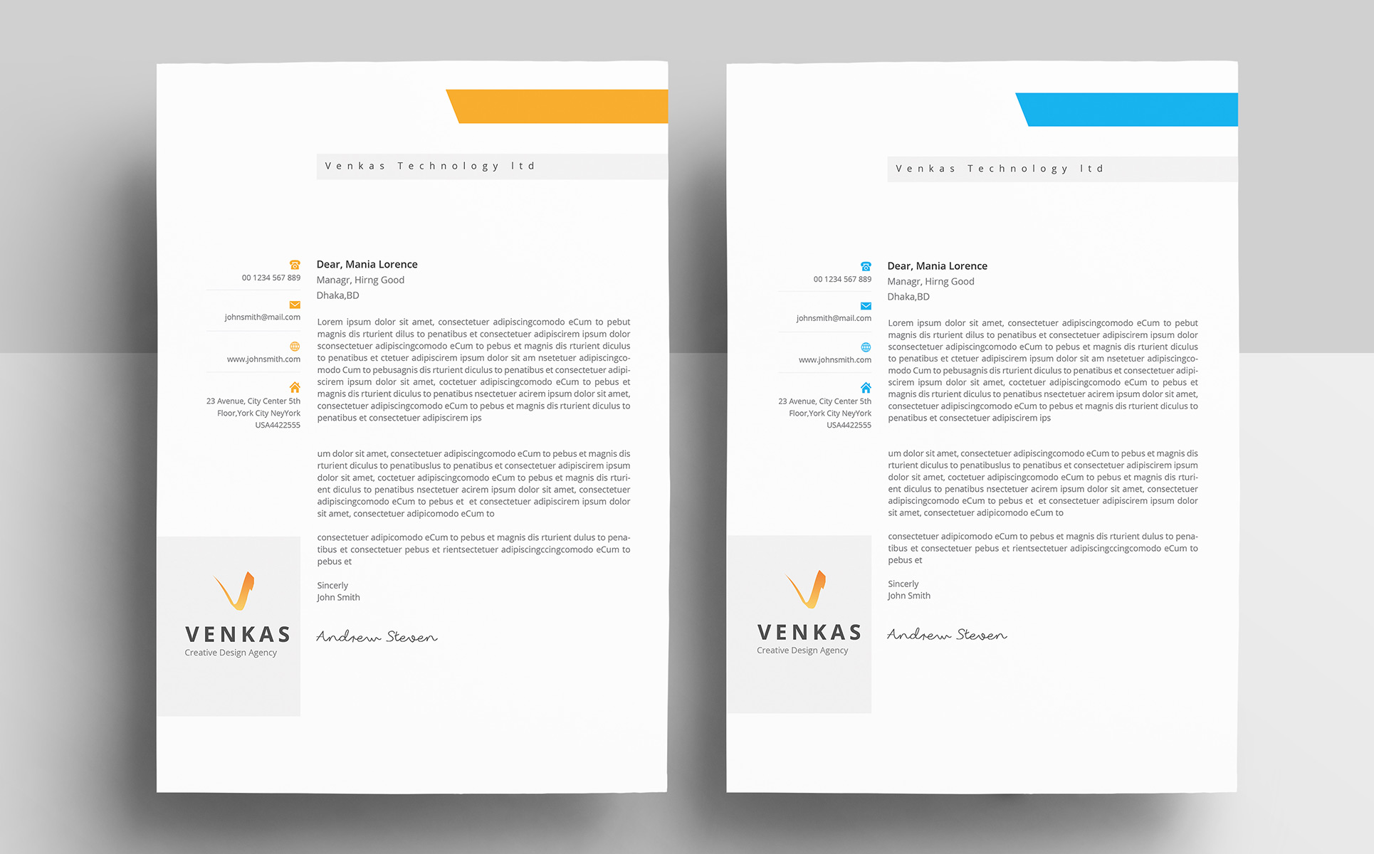 Download Фирменный стиль "Venkas - Corporate Identity Template" / Venkas - Corporate Identity Template - Фирменный стиль на тему графика corporate stationary letterhead a4 minimal