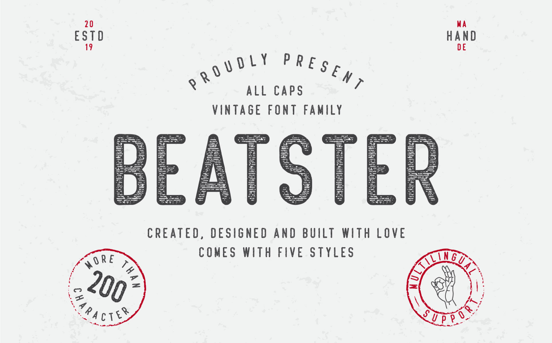 Download Шрифт "Beatster | With Extra Font" / Beatster | With Extra Font - Шрифт на тему графика vintage rough logo texture display font rustic template handdrawing badge script typography poster grunge