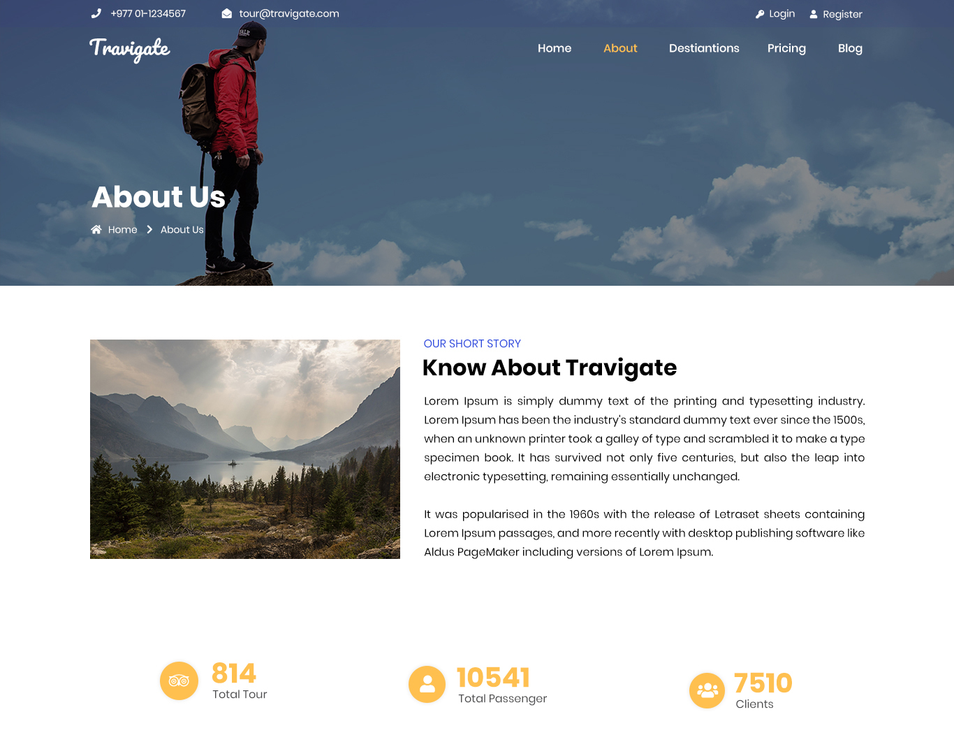 Download PSD шаблон "Travigate Travel & Tours Website PSD Template" / Travigate Travel & Tours Website PSD Template - Адаптивный PSD шаблон на тему графика psd tour travel tourism agency trip holiday