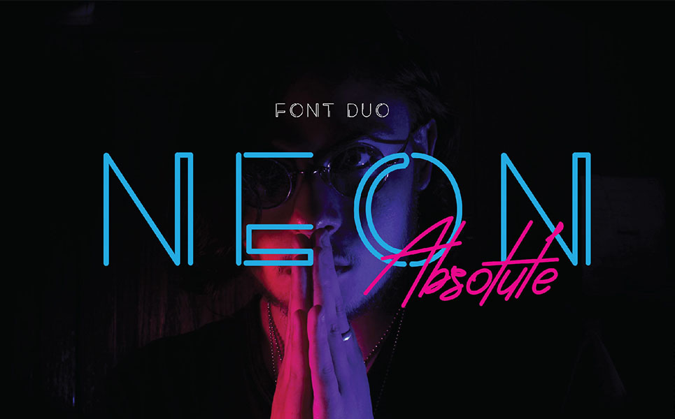 Download Шрифт "Neon Absolute -  Duo + Extra Font" / Neon Absolute -  Duo + Extra Font - Шрифт на тему графика retro vintage 80s neon
