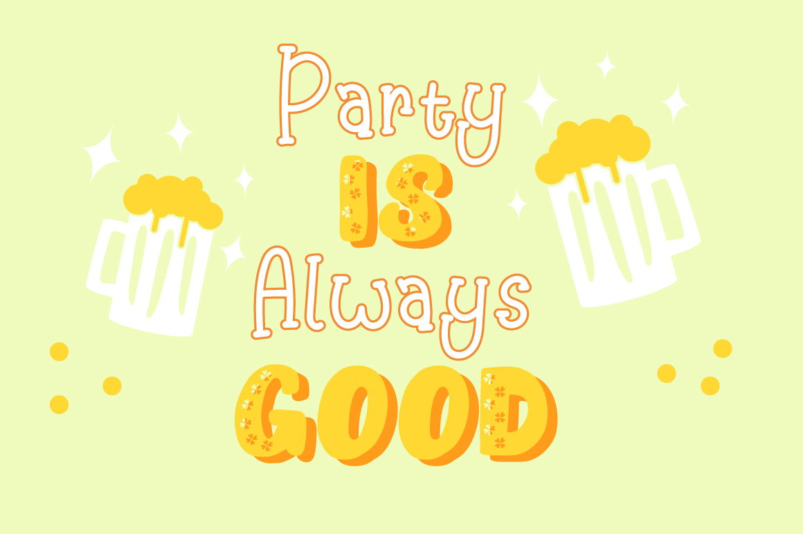 Download Шрифт "Happy Clover Duo + Doodles Font" / Happy Clover Duo + Doodles Font - Шрифт на тему графика slab serif doodle saint patrick pattern display kid hand drawn handwriting capitals sans bold thick clover font craft duo dingbats