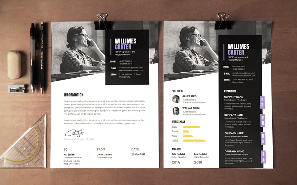 Download Резюме "Geometric Business CV Resume Template" / Geometric Business CV Resume Template - Резюме на тему графика resume clean cv cover letter design template illustrator eps mac pages microsoft word modern photoshop psd a4 paper