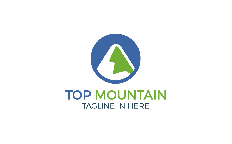 Download Шаблон логотипа "Top Mountain Logo Template" / Top Mountain Logo Template - Шаблон логотипа на тему графика mountain strength strong outdoor peak marketing management media simple guard clean insurance web seo agency online modern natural creative