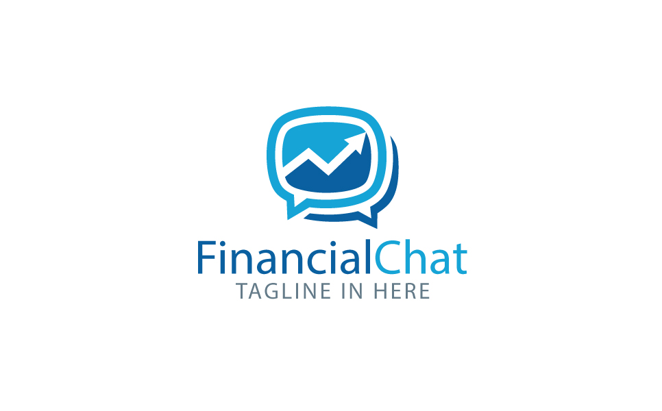Download Шаблон логотипа "Financial Chat Logo Template" / Financial Chat Logo Template - Шаблон логотипа на тему графика finance accounting web seo marketing management media analytic consulting economy global internet insurance loan grow business rate simple profit investment