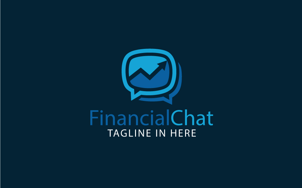 Download Шаблон логотипа "Financial Chat Logo Template" / Financial Chat Logo Template - Шаблон логотипа на тему графика finance accounting web seo marketing management media analytic consulting economy global internet insurance loan grow business rate simple profit investment