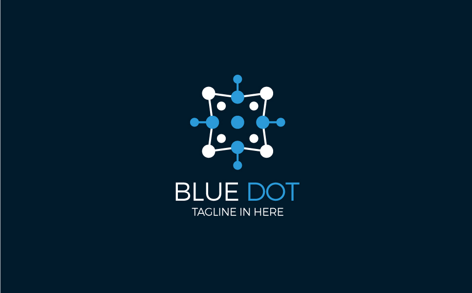Download Шаблон логотипа "Blue Dot Logo Template" / Blue Dot Logo Template - Шаблон логотипа на тему графика media internet entertainment management social agency online technology digital futuristic multimedia finance accounting web seo marketing innovative interactive modern networking