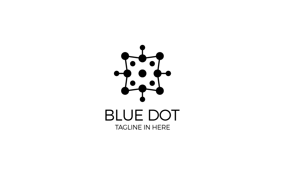 Download Шаблон логотипа "Blue Dot Logo Template" / Blue Dot Logo Template - Шаблон логотипа на тему графика media internet entertainment management social agency online technology digital futuristic multimedia finance accounting web seo marketing innovative interactive modern networking