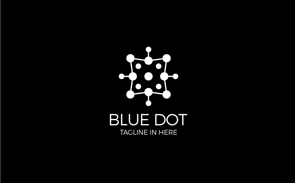 Download Шаблон логотипа "Blue Dot Logo Template" / Blue Dot Logo Template - Шаблон логотипа на тему графика media internet entertainment management social agency online technology digital futuristic multimedia finance accounting web seo marketing innovative interactive modern networking