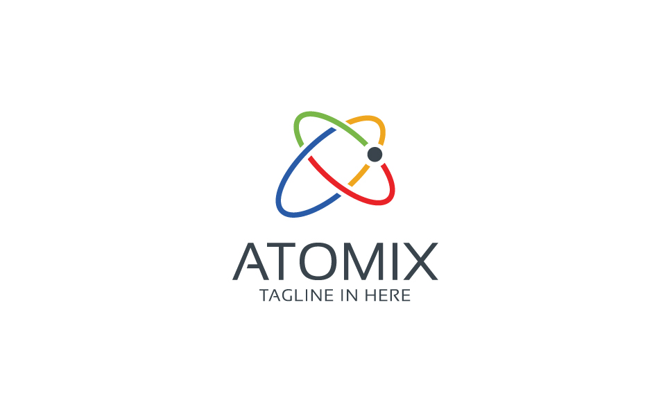 Download Шаблон логотипа "Atomix Logo Template" / Atomix Logo Template - Шаблон логотипа на тему графика media internet management agency online technology digital multimedia modern networking clean finance seo marketing consulting business simple modern atom science