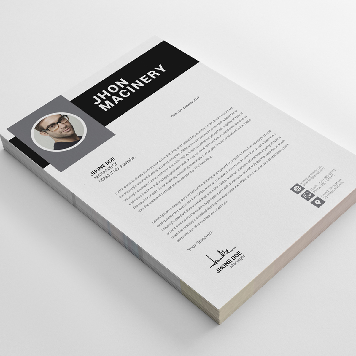 Download Резюме "Jhon Master Resume Template" / Jhon Master Resume Template - Резюме на тему графика job resume simple cv the experience free corporate design template wor professional indesign