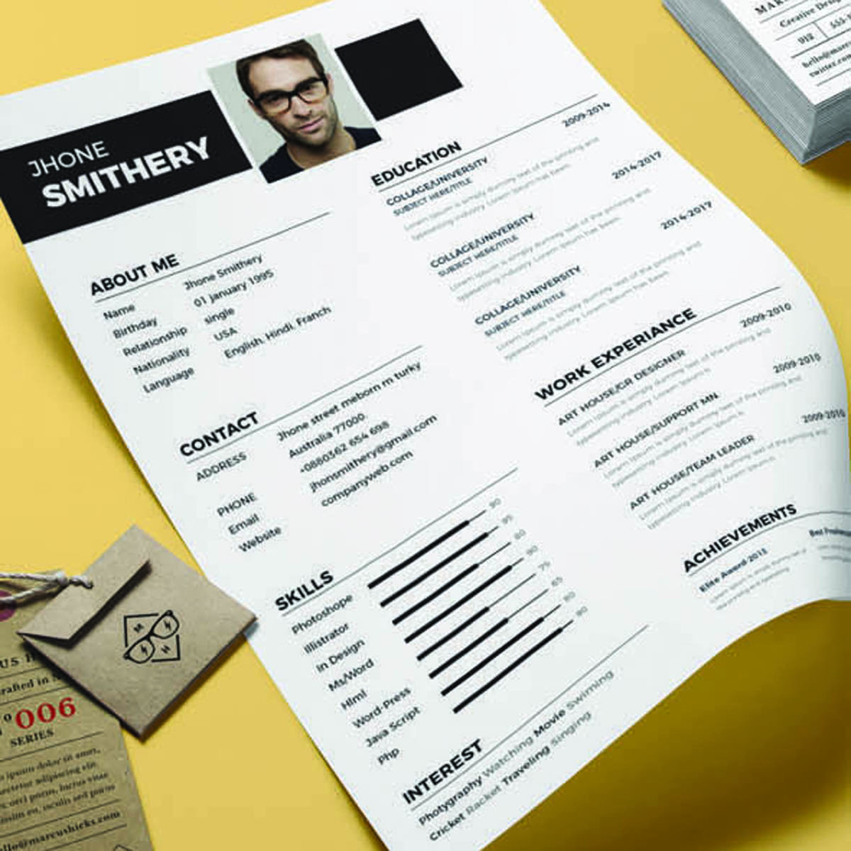 Download Резюме "Smithery Resume Template" / Smithery Resume Template - Резюме на тему графика job resume simple cv the experience free corporate design template wor professional indesign