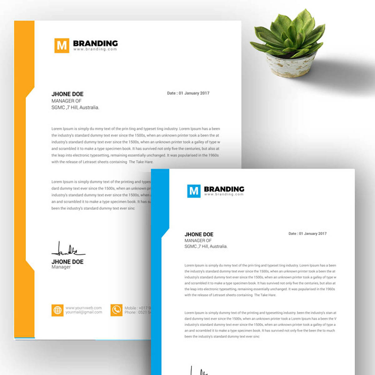 Download Фирменный стиль "Orange & Blue - Corporate Identity Template" / Orange & Blue - Corporate Identity Template - Фирменный стиль на тему графика ai brand identity branding clean letterhead corporate eps minimal modern professional psd stationary word template