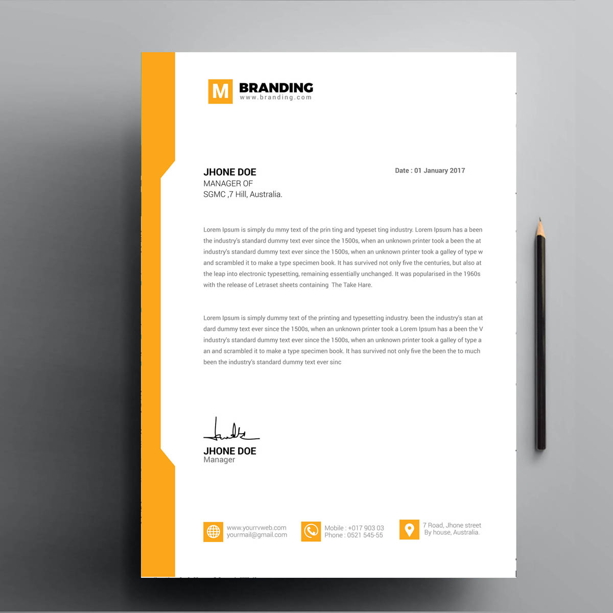 Download Фирменный стиль "Orange & Blue - Corporate Identity Template" / Orange & Blue - Corporate Identity Template - Фирменный стиль на тему графика ai brand identity branding clean letterhead corporate eps minimal modern professional psd stationary word template