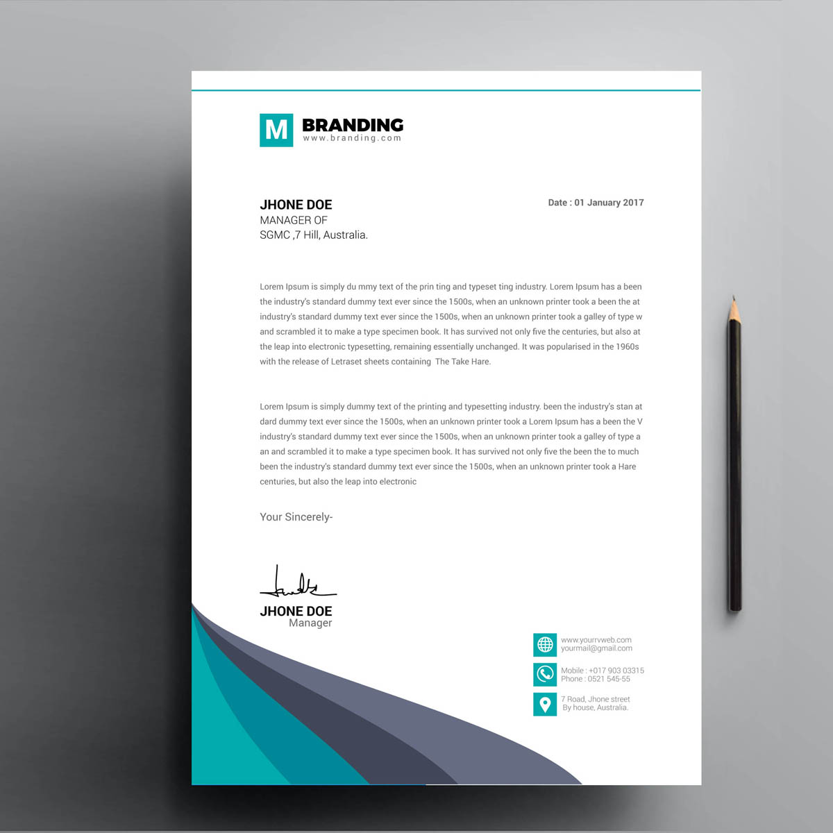 Download Фирменный стиль "Job Letterhead M - Corporate Identity Template" / Job Letterhead M - Corporate Identity Template - Фирменный стиль на тему графика a4 brand branding clean letterhead corporate eps minimal modern professional psd stationary word template coverletter fax paper stationery