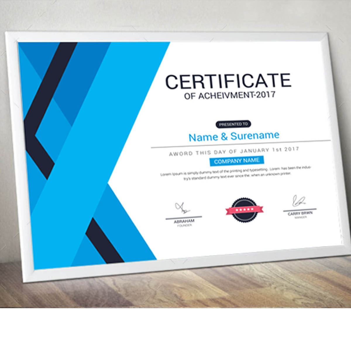 Download Шаблон сертификата "School Certificate Template" / School Certificate Template - Шаблон сертификата на тему графика a4 ai brand identity branding clean letterhead corporate eps minimal modern professional psd stationary word template certificate