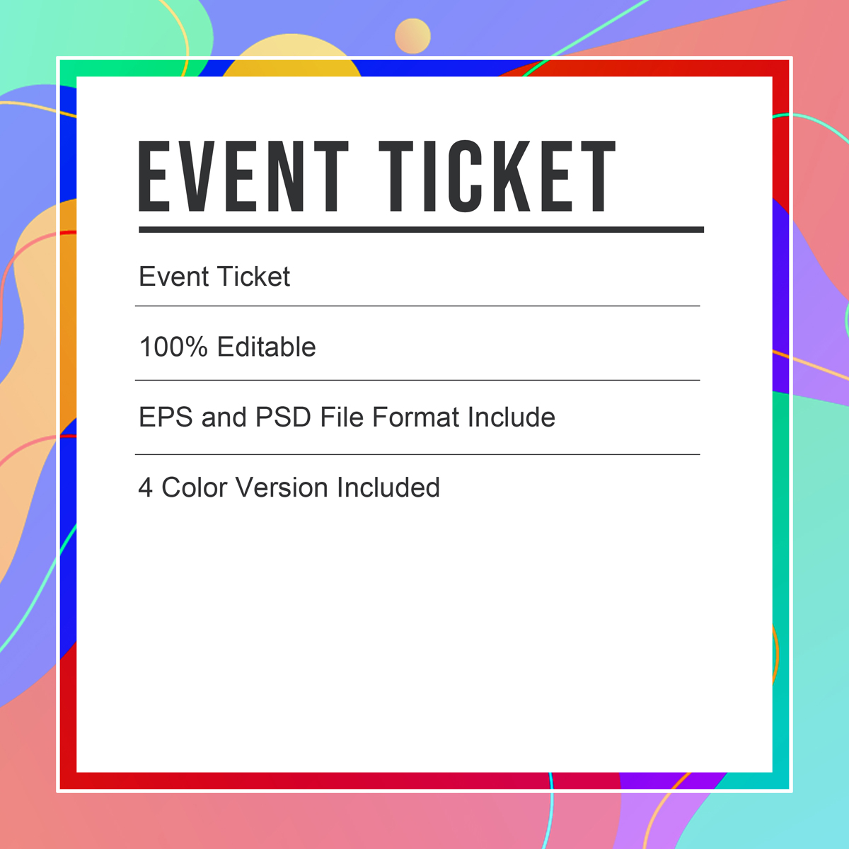 Download Фирменный стиль "Ticket for Event - Corporate Identity Template" / Ticket for Event - Corporate Identity Template - Фирменный стиль на тему графика ticket event 2020 party couple meetup cinema concert carnival invitationundefined