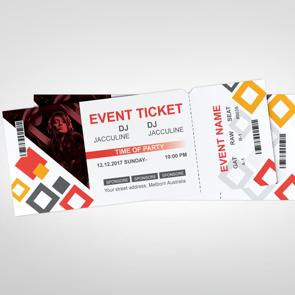 Download Фирменный стиль "Event Ticket for Movie - Corporate Identity Template" / Event Ticket for Movie - Corporate Identity Template - Фирменный стиль на тему графика ticket event 2020 party couple meetup cinema concert carnival invitationundefined