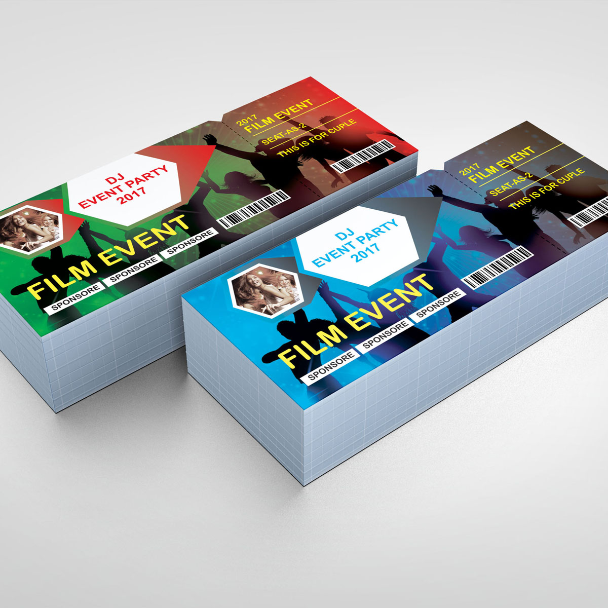 Download Фирменный стиль "Film Ticket - Corporate Identity Template" / Film Ticket - Corporate Identity Template - Фирменный стиль на тему графика ticket event 2020 party couple meetup cinema concert carnival invitationundefined