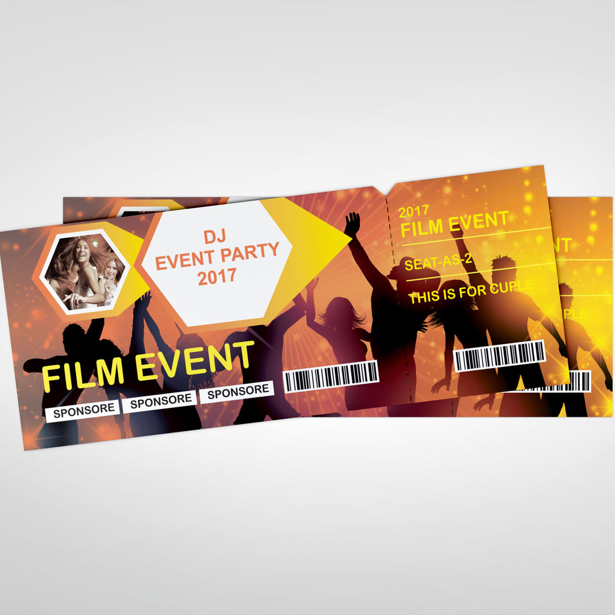 Download Фирменный стиль "Film Ticket - Corporate Identity Template" / Film Ticket - Corporate Identity Template - Фирменный стиль на тему графика ticket event 2020 party couple meetup cinema concert carnival invitationundefined