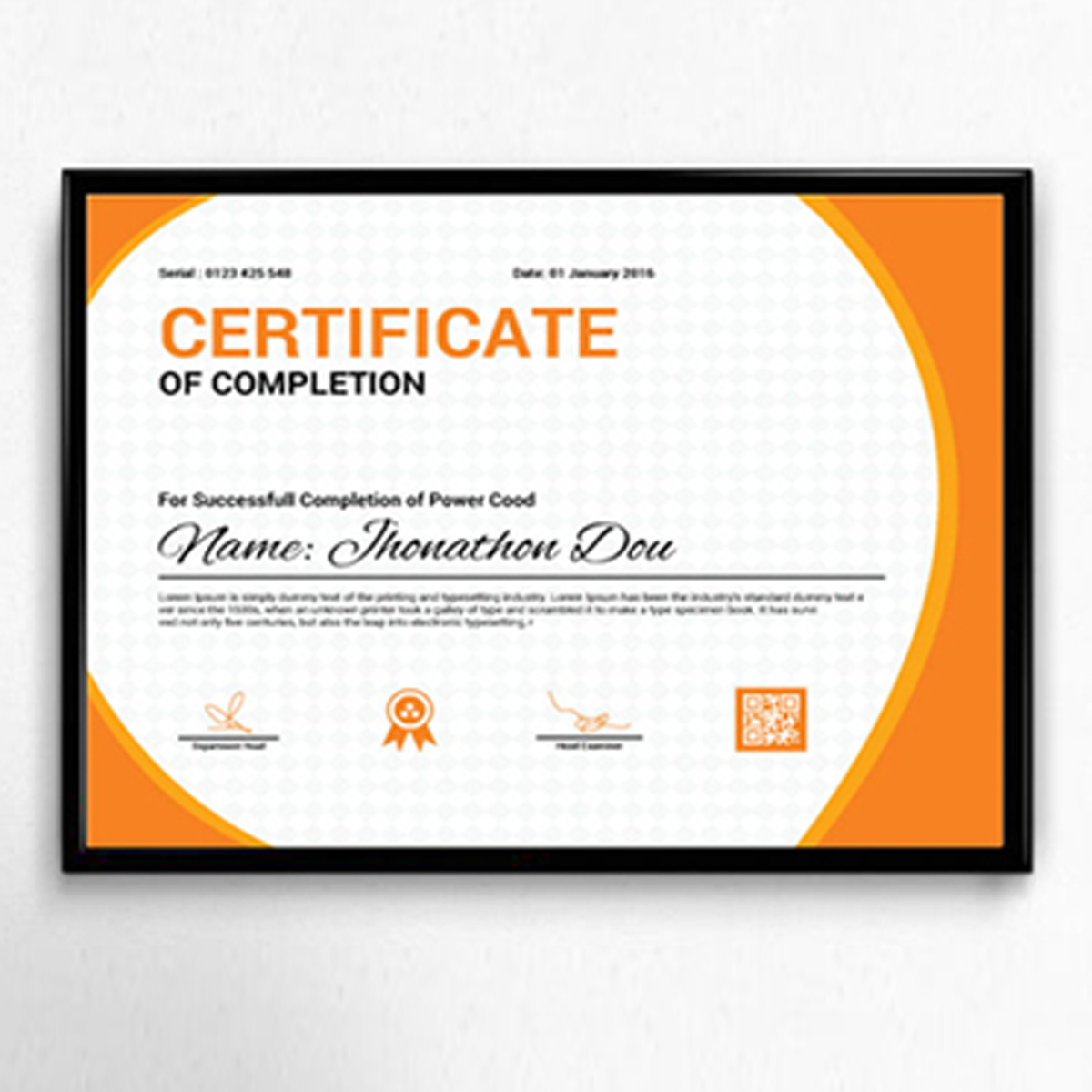 Download Шаблон сертификата "Identity page Certificate Template" / Identity page Certificate Template - Шаблон сертификата на тему графика certificate a4 company corporate diploma flyer frame graduation paper print completion stationary