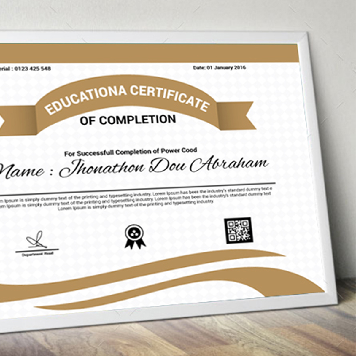 Download Шаблон сертификата "Identity page Certificate Template" / Identity page Certificate Template - Шаблон сертификата на тему графика certificate a4 company corporate diploma flyer frame graduation paper print completion stationary