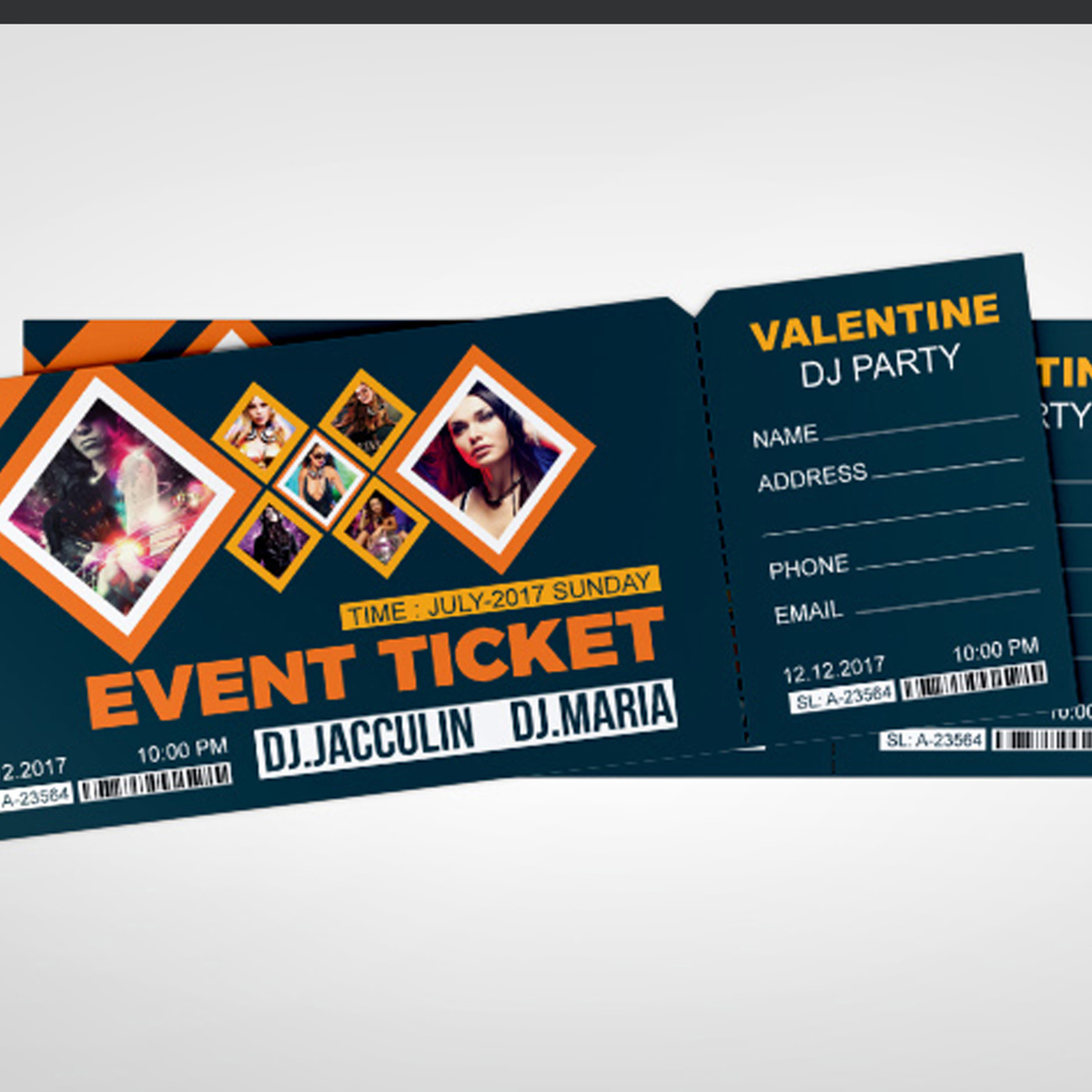 Download Фирменный стиль "Concert Event Ticket - Corporate Identity Template" / Concert Event Ticket - Corporate Identity Template - Фирменный стиль на тему графика ticket event 2020 party couple meetup cinema concert carnival invitationundefined