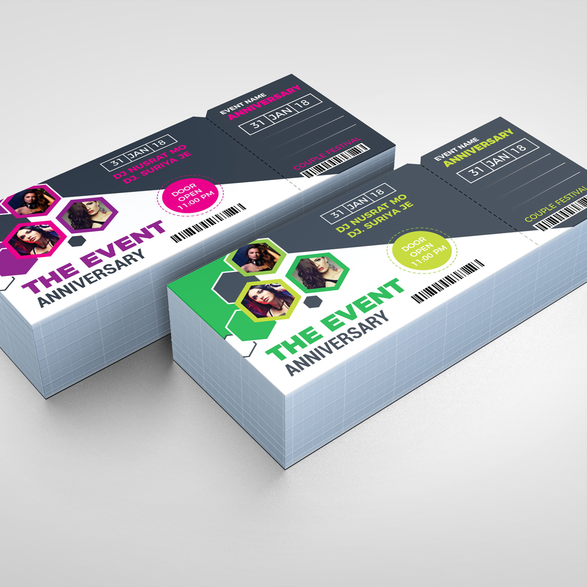 Download Фирменный стиль "Anniversary  Event Ticket - Corporate Identity Template" / Anniversary  Event Ticket - Corporate Identity Template - Фирменный стиль на тему графика ticket event 2020 party couple meetup cinema concert carnival invitationundefined